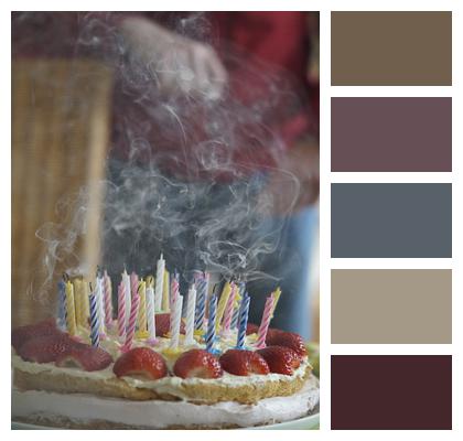 Blown Out Birthday Cake Candles Image